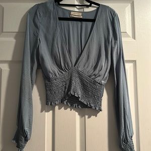 Urban outfitters aqua V Neck Crop top